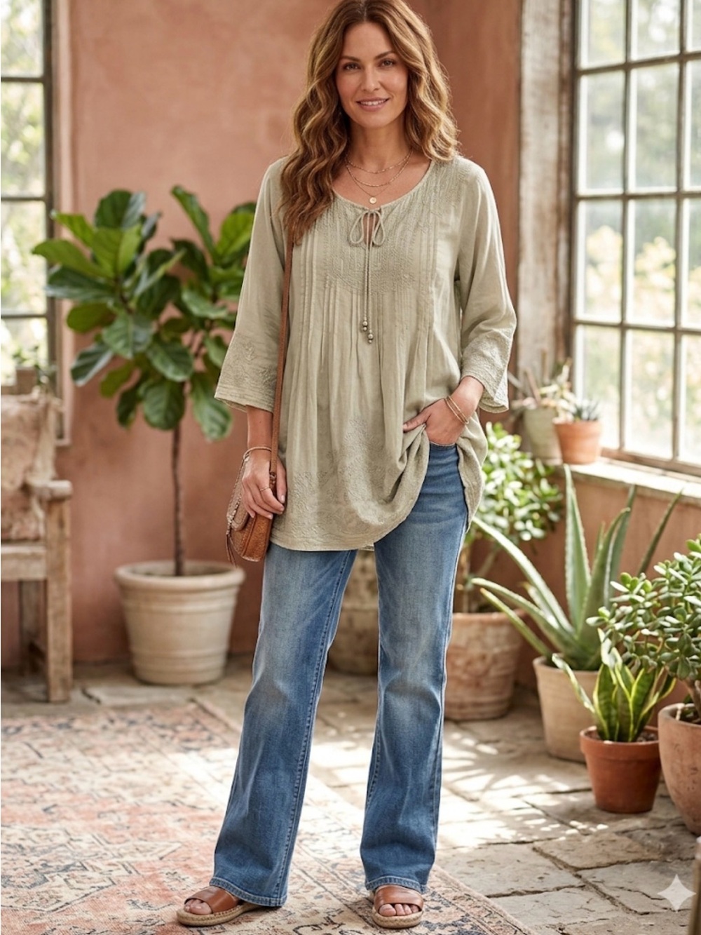 NWT Solitaire Embroidered blouse size 1X